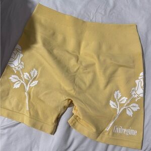 Civil Regime Women's Yellow Floral Bike Shorts